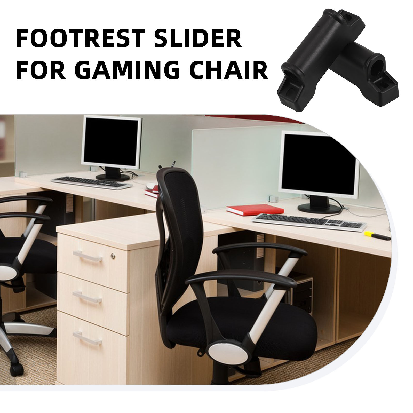 Gaming Chair Cushion - 2Pcs Strong Plastic Footrest Sliders for