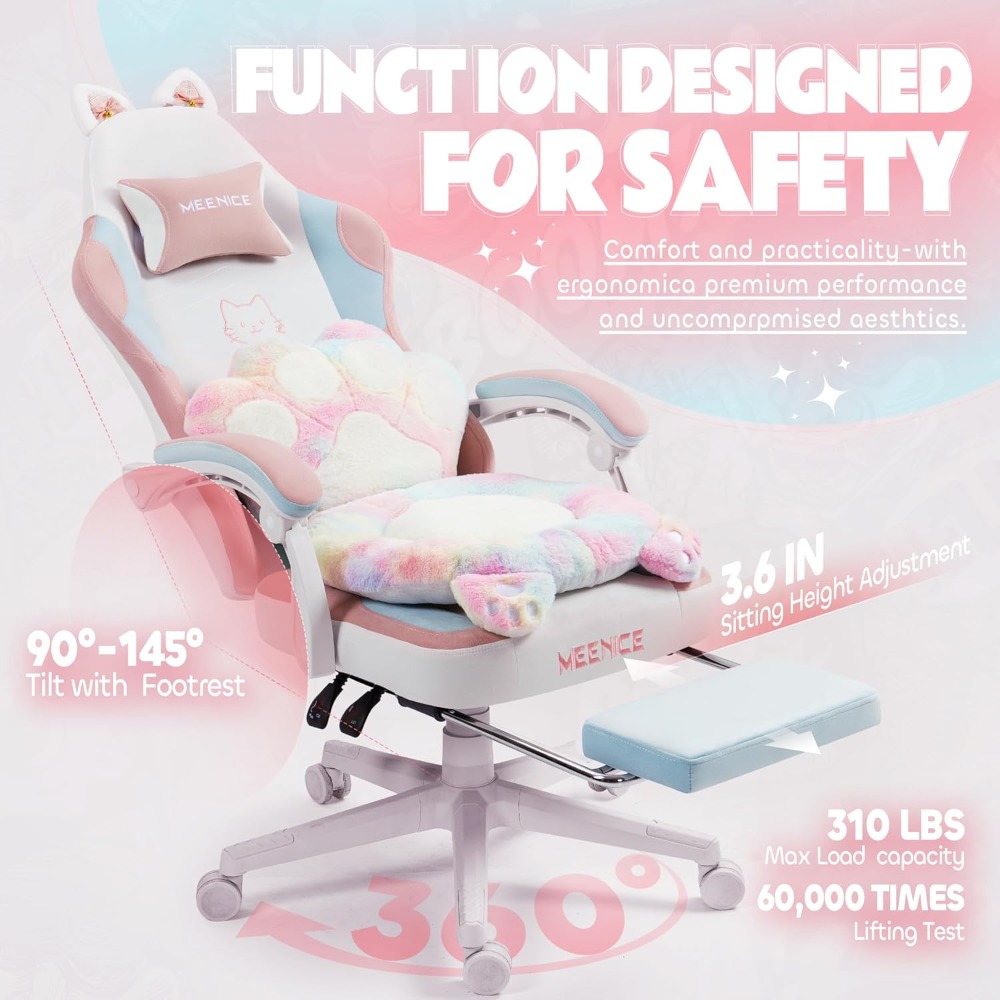 Gaming Chair Cute with Cat Ear - Gaming Chair Cushion 리뷰 및 가격