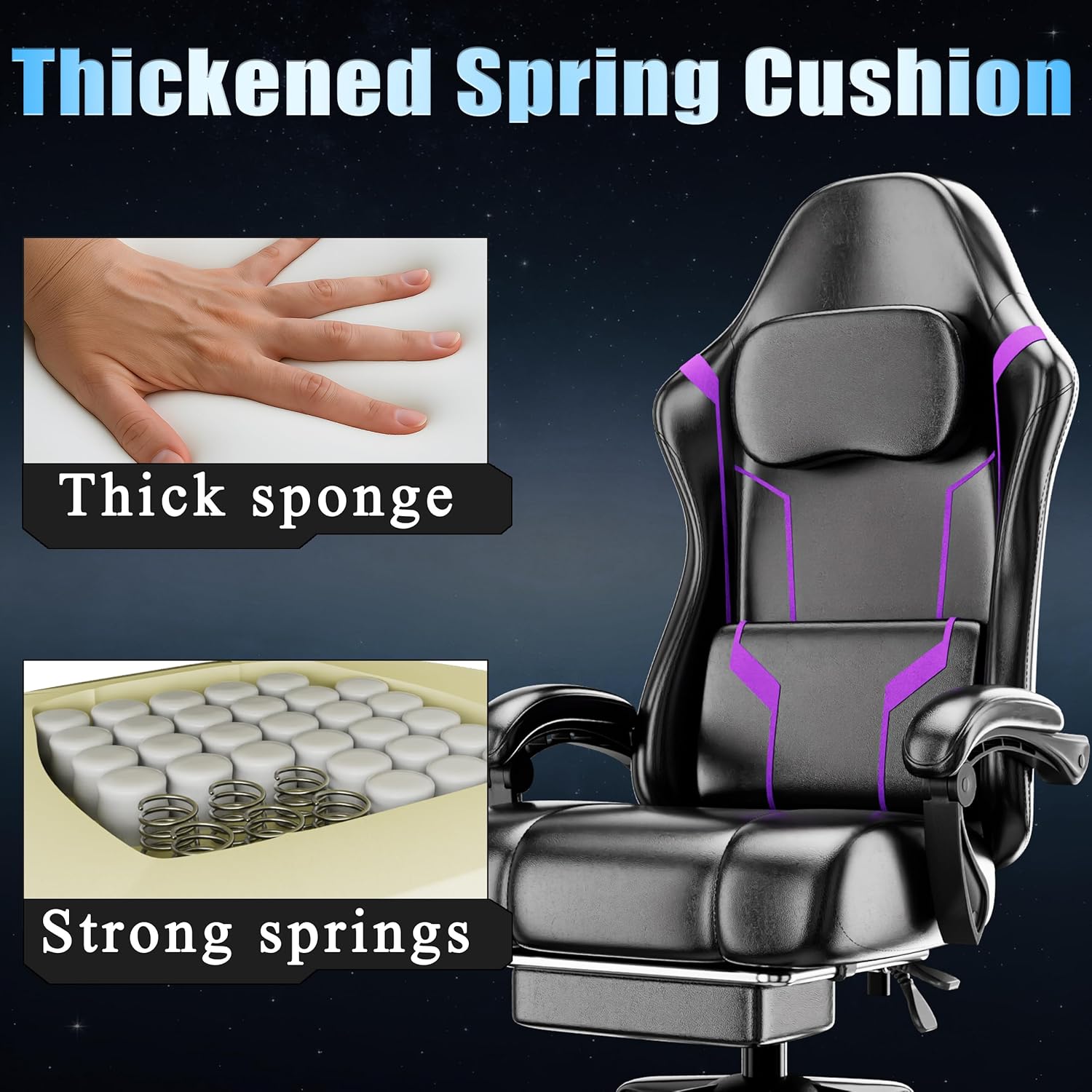 Ergonomic Gaming Chair with Po - Gaming Chair Cushion 리뷰 및 가격